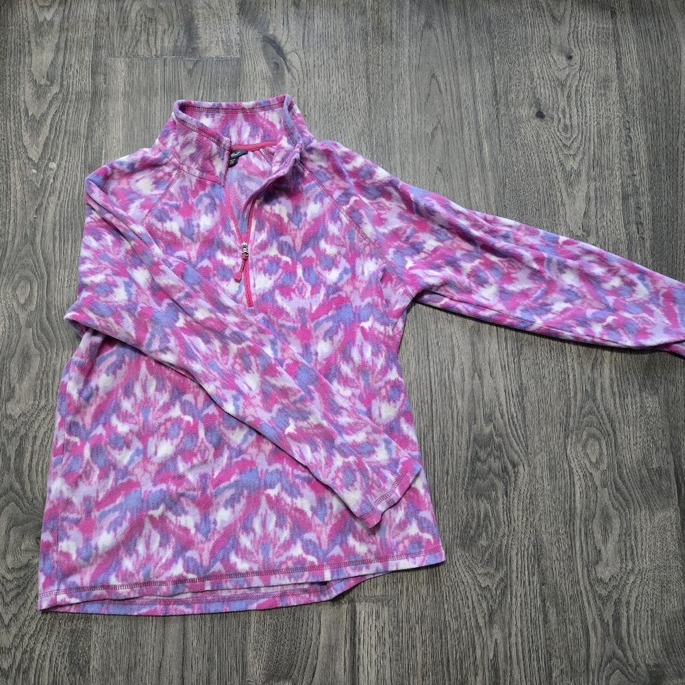 Eddie Bauer Pink and Purple Patterned Sweatshirt